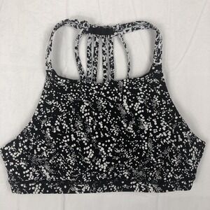 Lululemon Women's 12 Slide With Me Athletic Bra Chirakasu Alpine Black/White Dot
